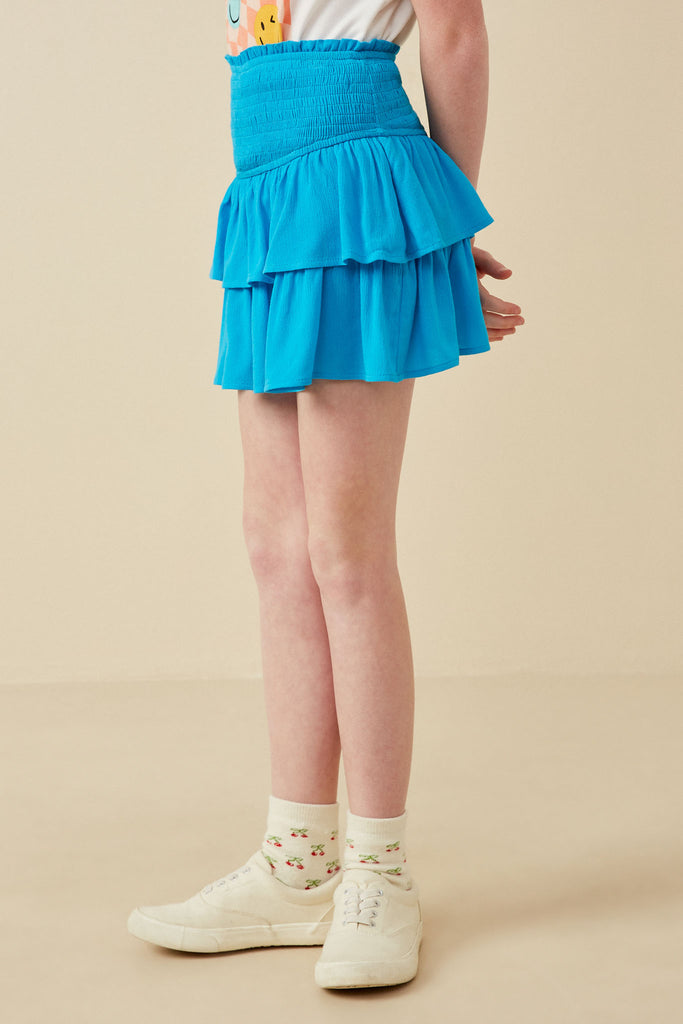 Smocked Ruffle Tiered Skirt