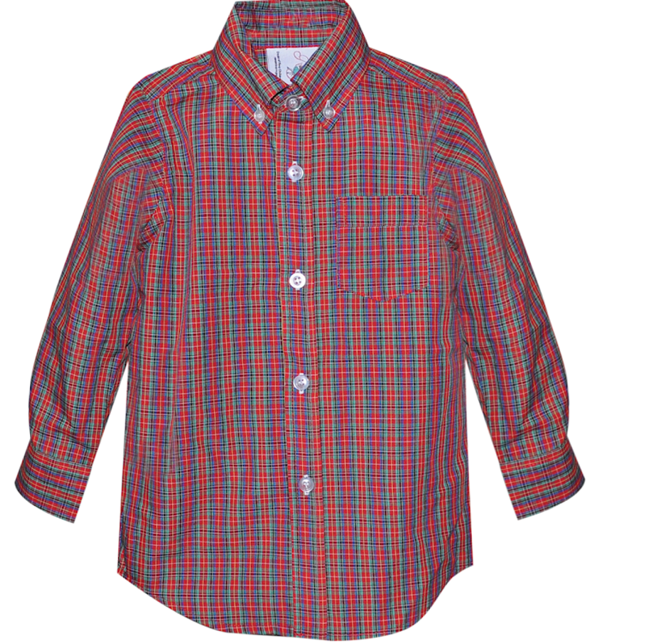 Arthur Button Down-Red Plaid