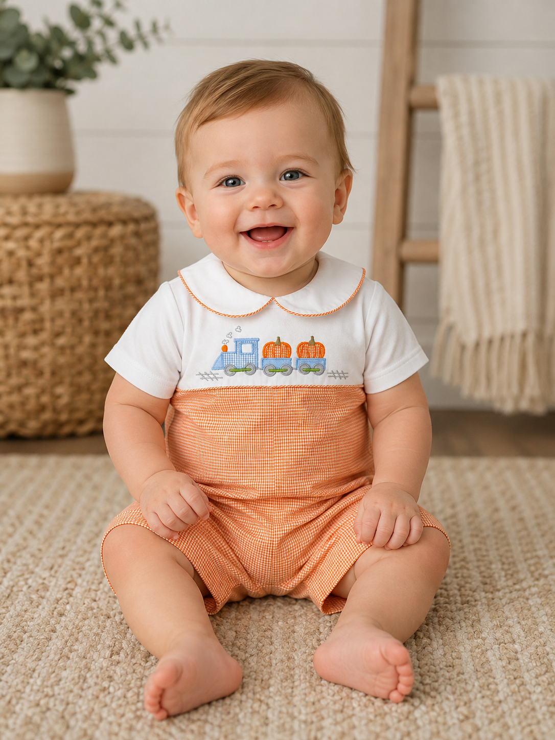 Pumpkin Train Romper