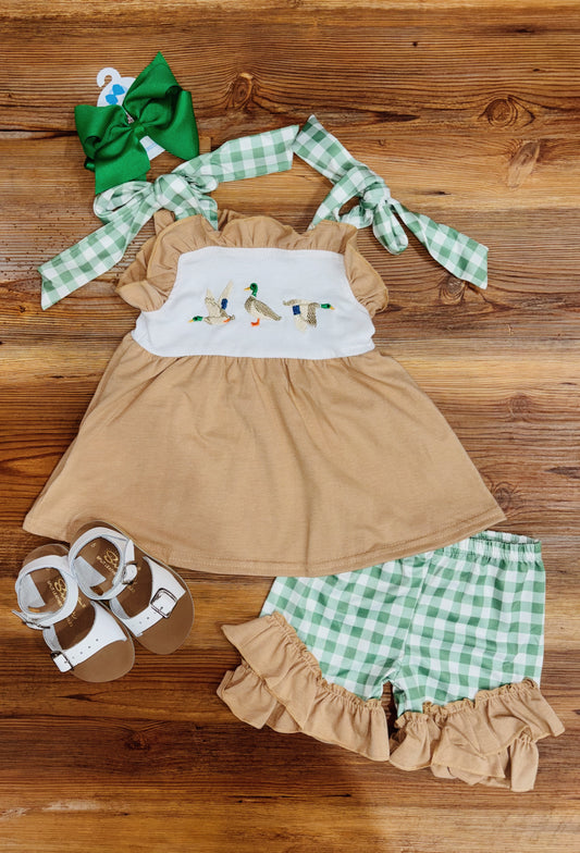 Girls Plaid Duck Set