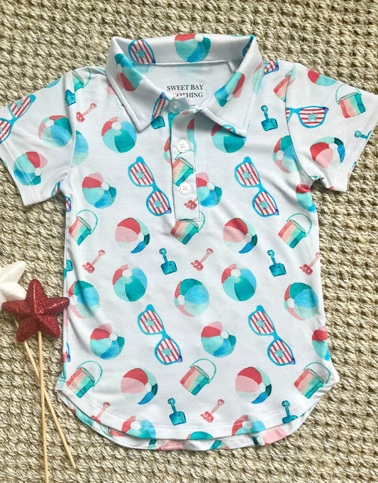 Patriotic Beach Polo Shirt