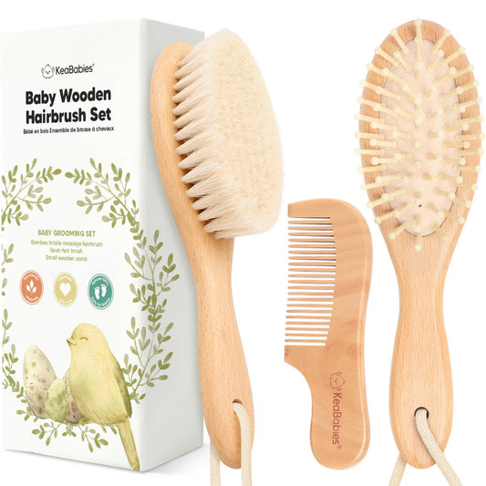 Baby Wooden Hairbrush Set