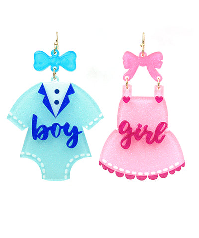Gender Reveal Clothes Earrings