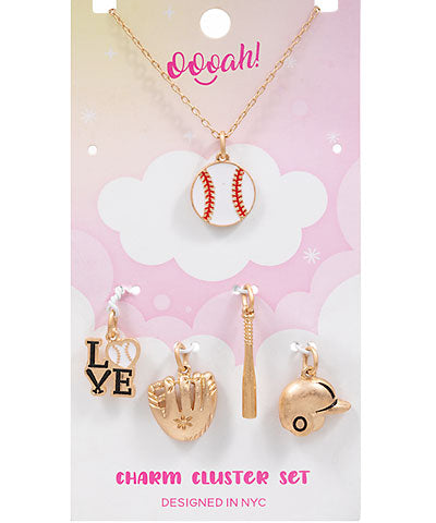 Baseball Necklace Charm Set
