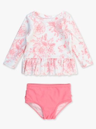 Pink Butterfly Garden Scallop 2-Piece