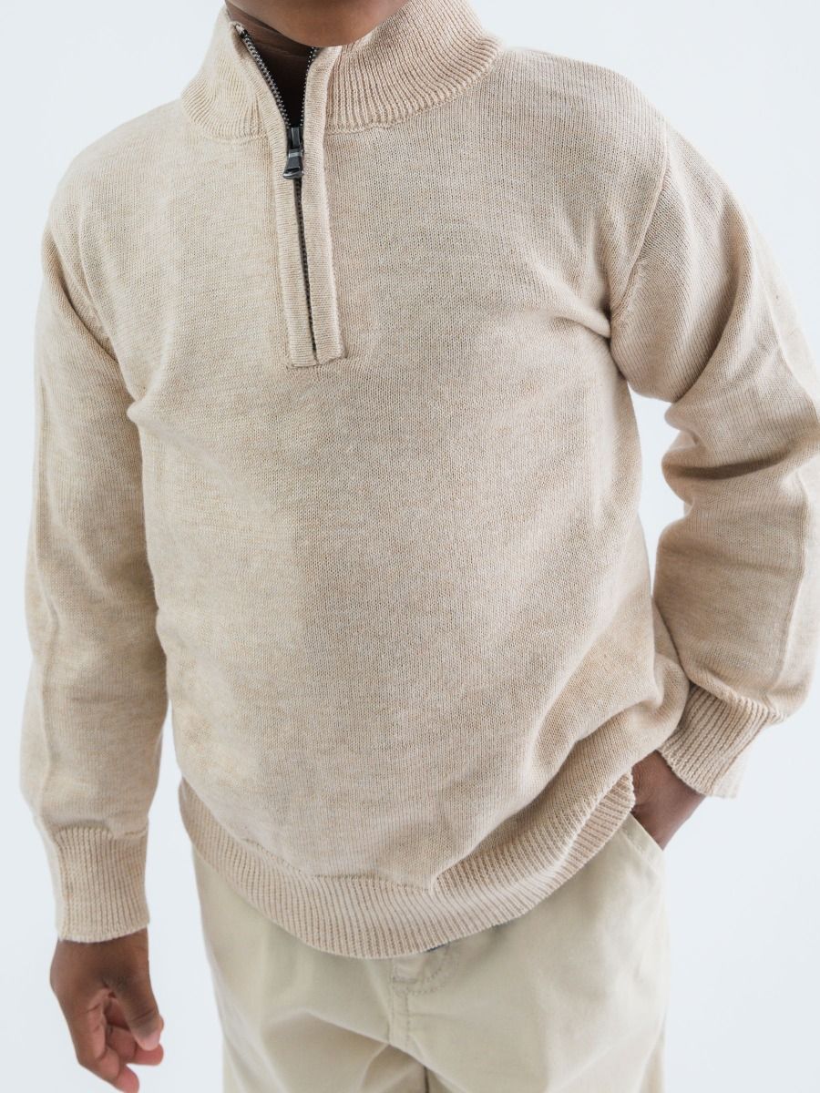 Heather Oatmeal Quarter Zip