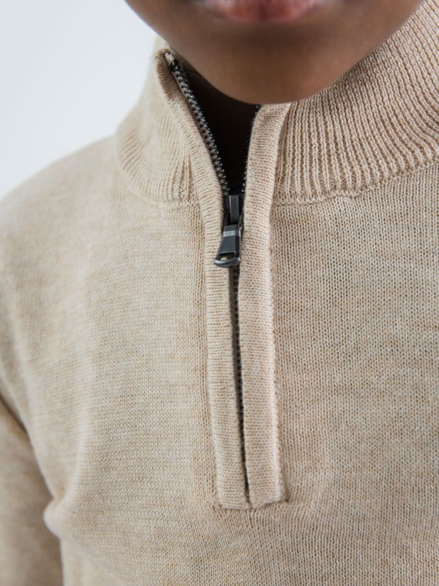 Heather Oatmeal Quarter Zip