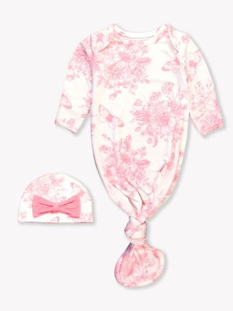 Knotted Sleep Gown & Hat Set
