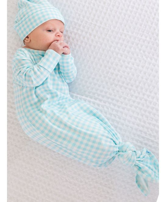Knotted Sleep Gown & Hat Set