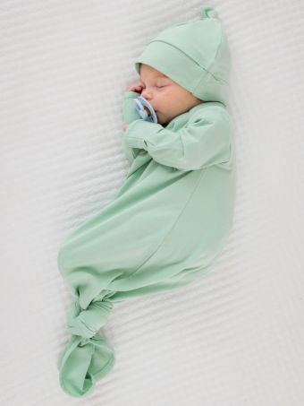 Knotted Sleep Gown & Hat Set