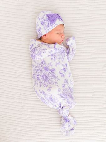 Knotted Sleep Gown & Hat Set