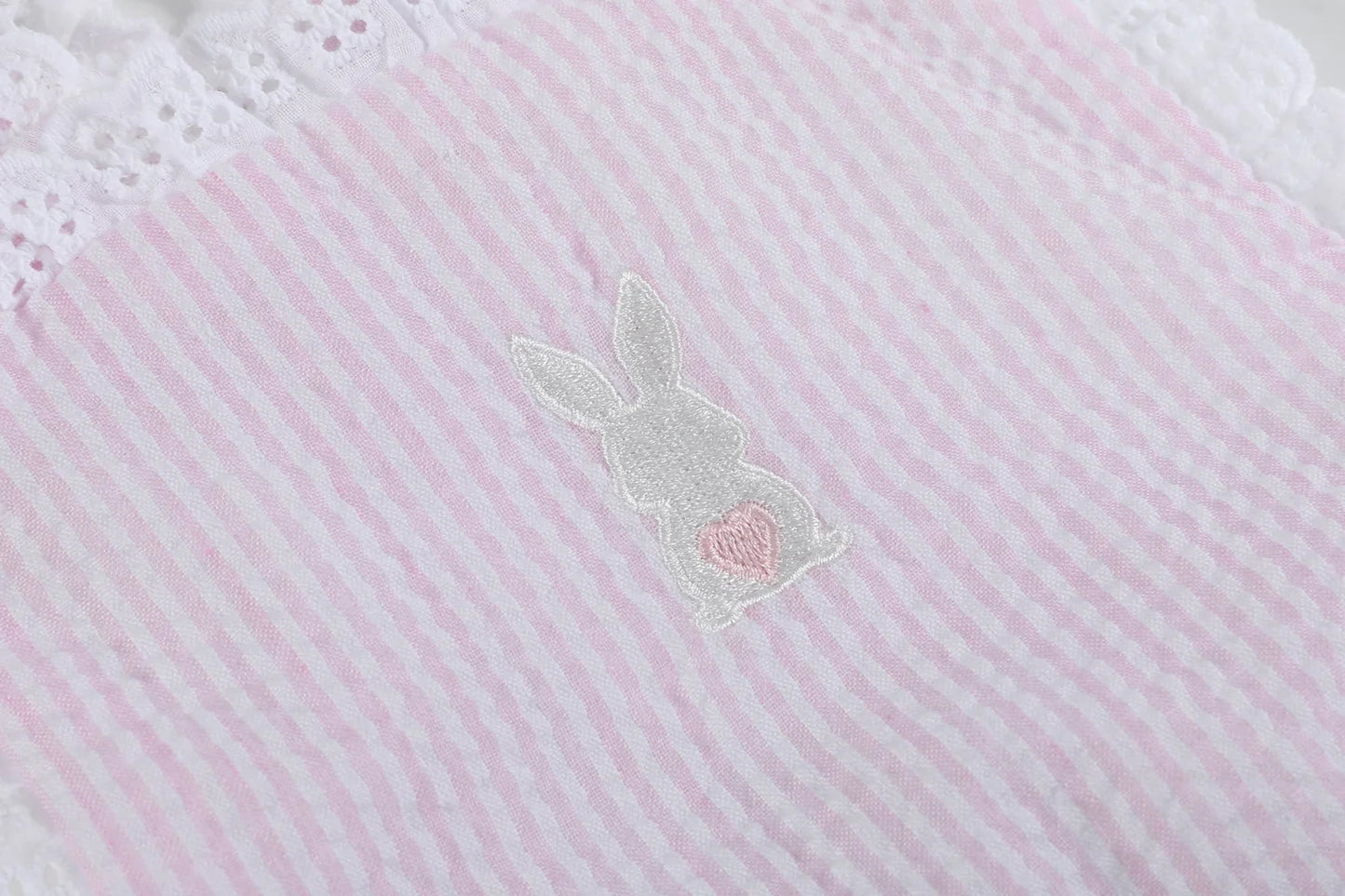 Pink Seersucker Bunny Bubble