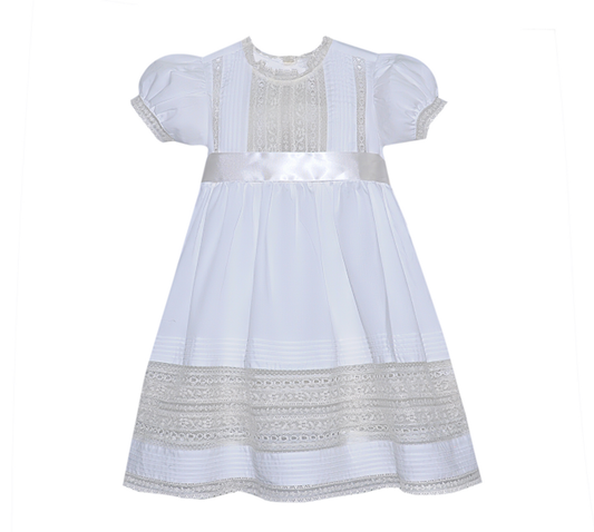 White Rosary Lace Ribbon Dress