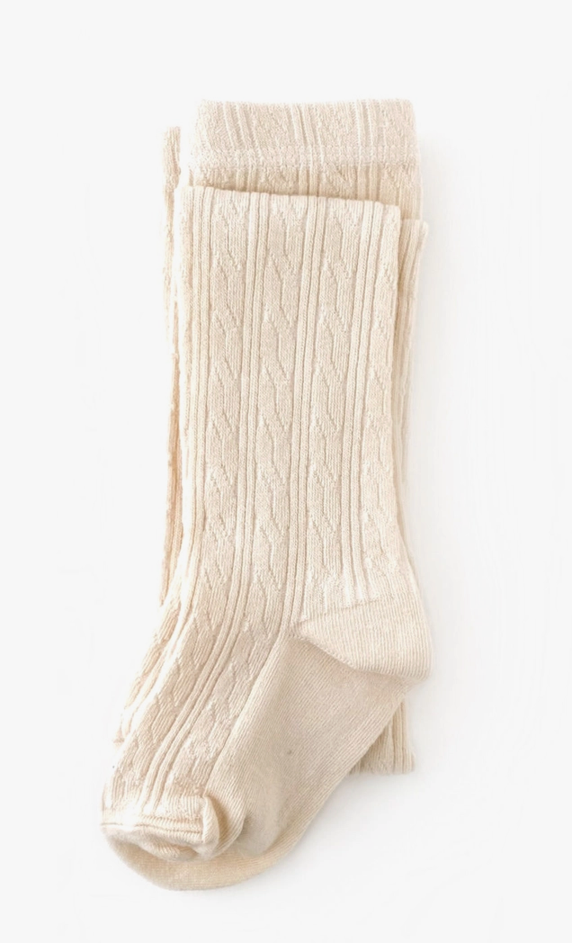 Vanilla Cable Knit Tights