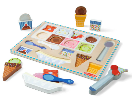 Wooden Magnetic Ice Cream Puzzle & Play Set