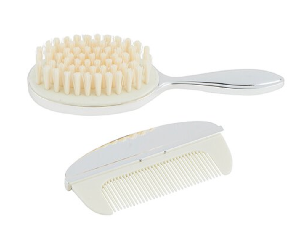 Silver Keepsake Brush + Comb Set