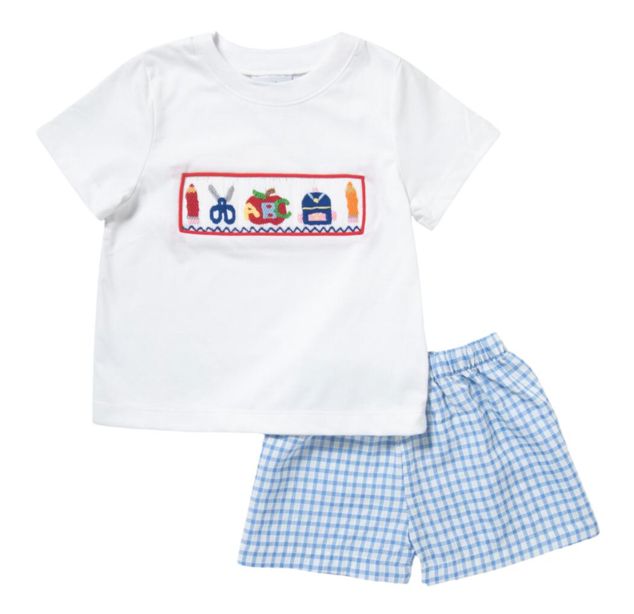 Boys Smocked School Supplies Set