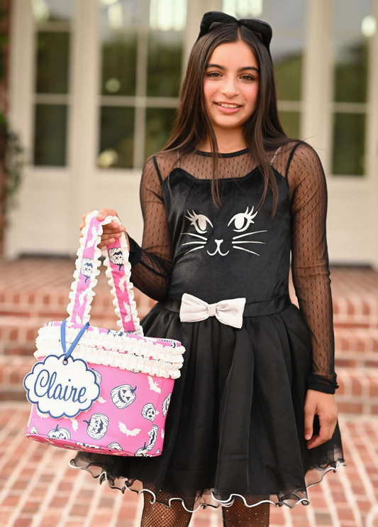 Vintage Magenta Halloween Basket