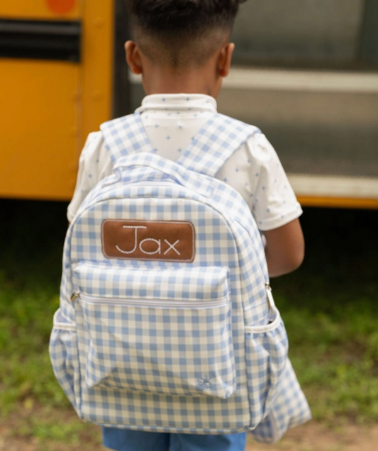 Blue Gingham Backpack
