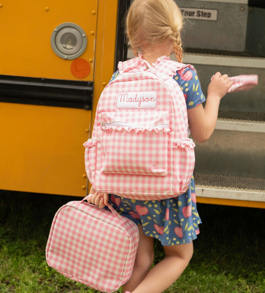 Pink Gingham Backpack