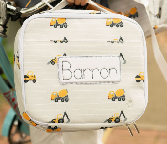 Striped Construction Lunch Bag