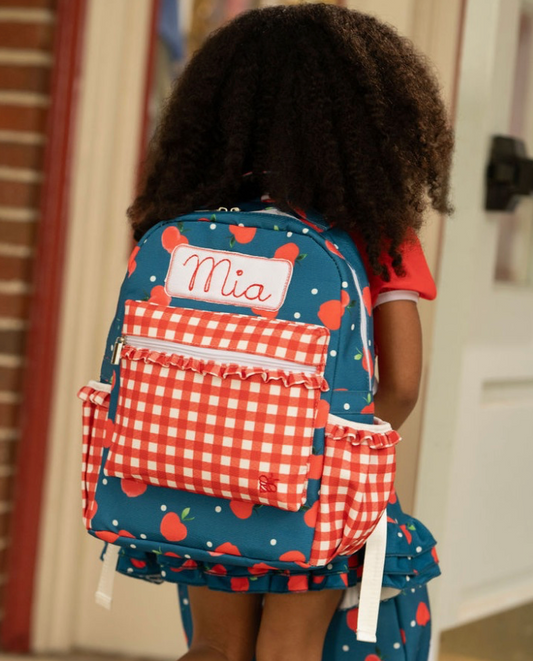 Navy Apples Backpack