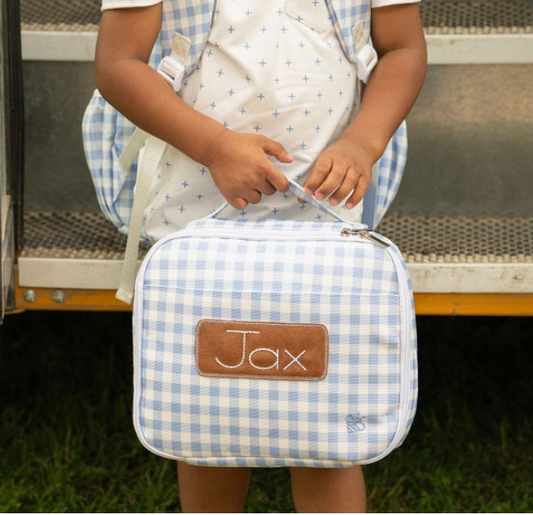 Blue Gingham Lunch Bag