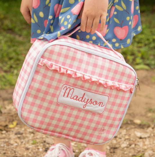 Pink Gingham Lunch Bag