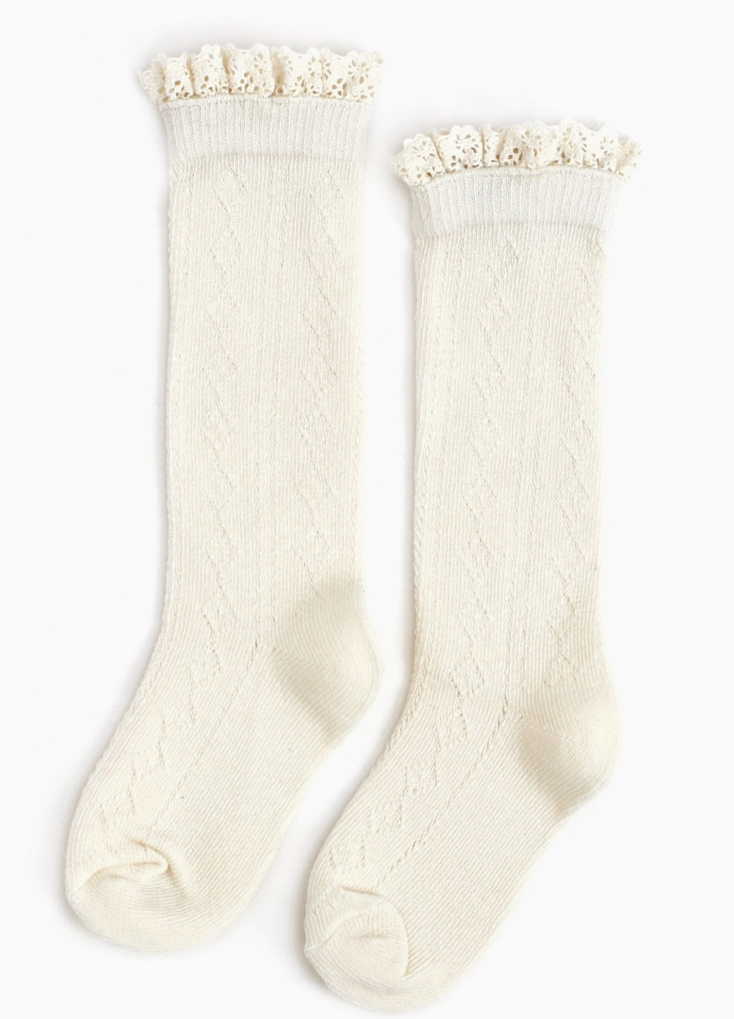 Ivory Fancy Lace Knee Socks