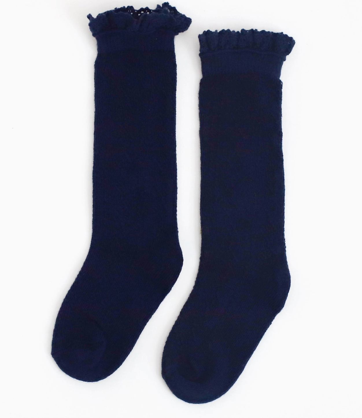 Navy Fancy Lace Knee Socks