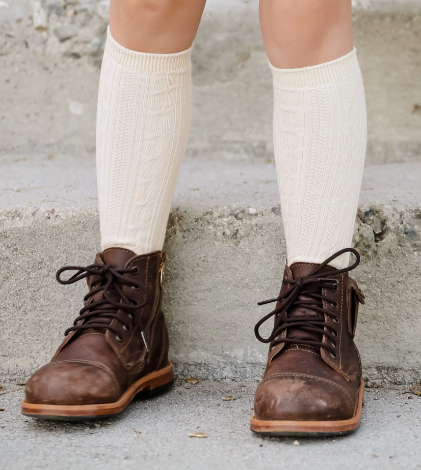 Neutral Cable Knit Socks Bundle