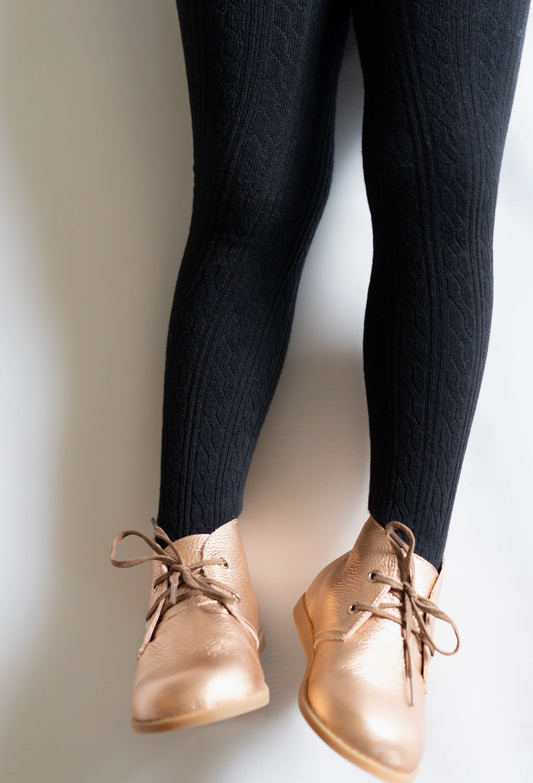 Black Cable Knit Tights