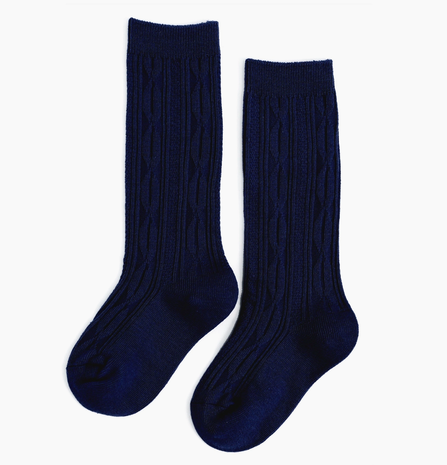 Bright Navy Cable Knit Knee Socks