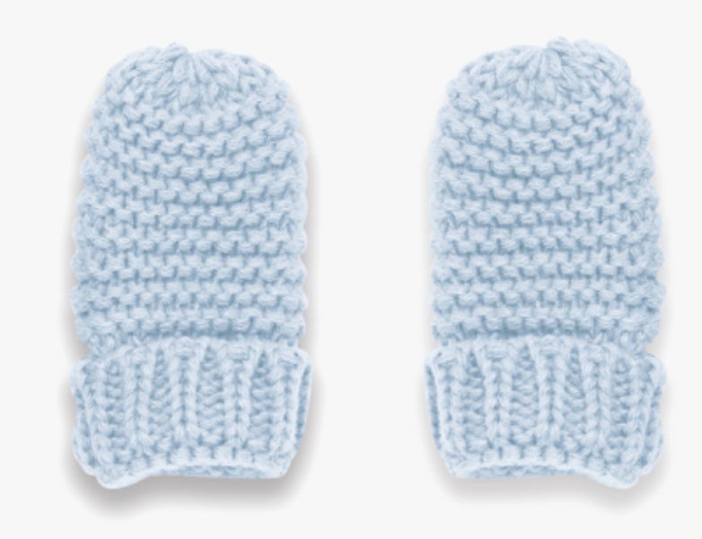 Blue Baby Hat & Mittens Set