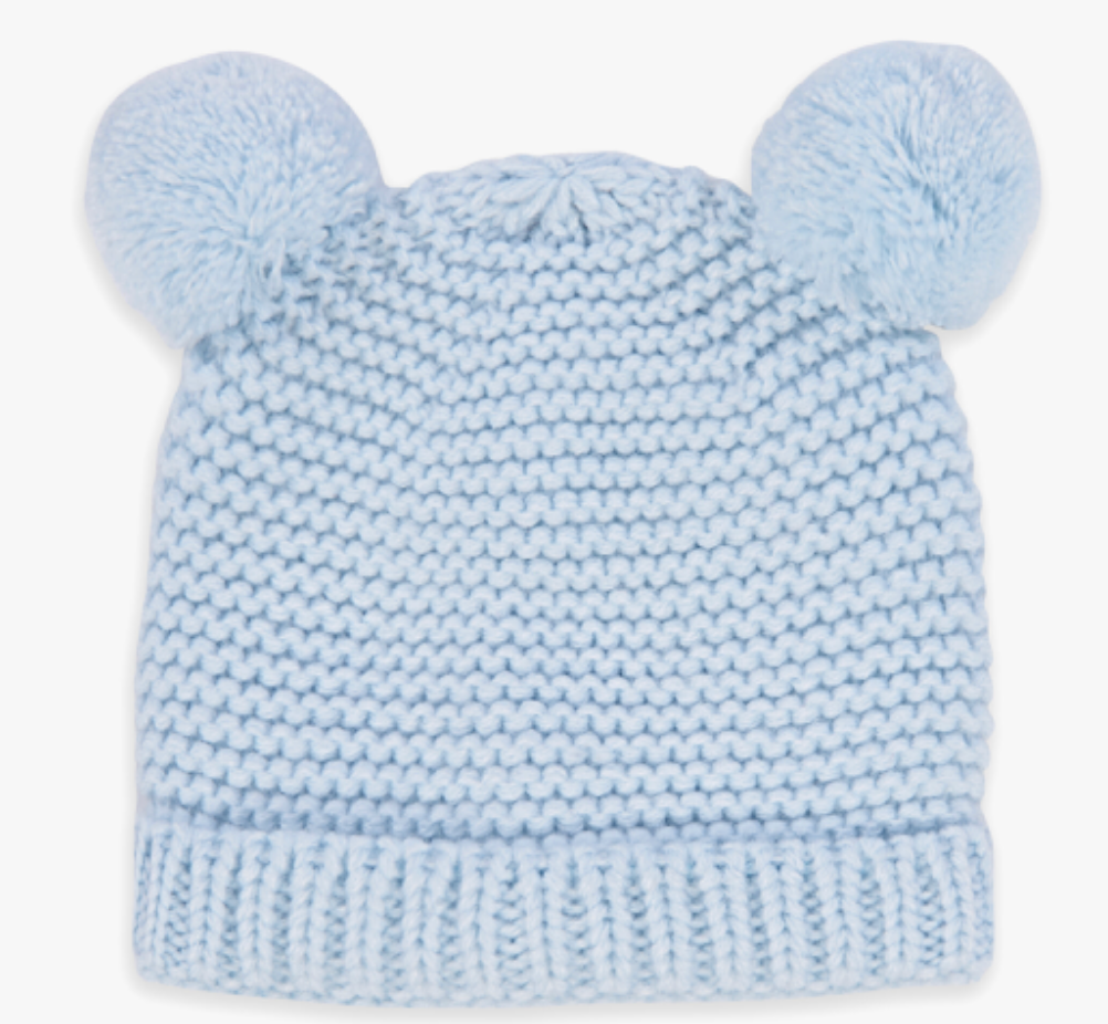 Blue Baby Hat & Mittens Set