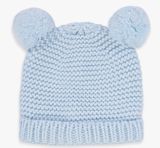 Blue Baby Hat & Mittens Set