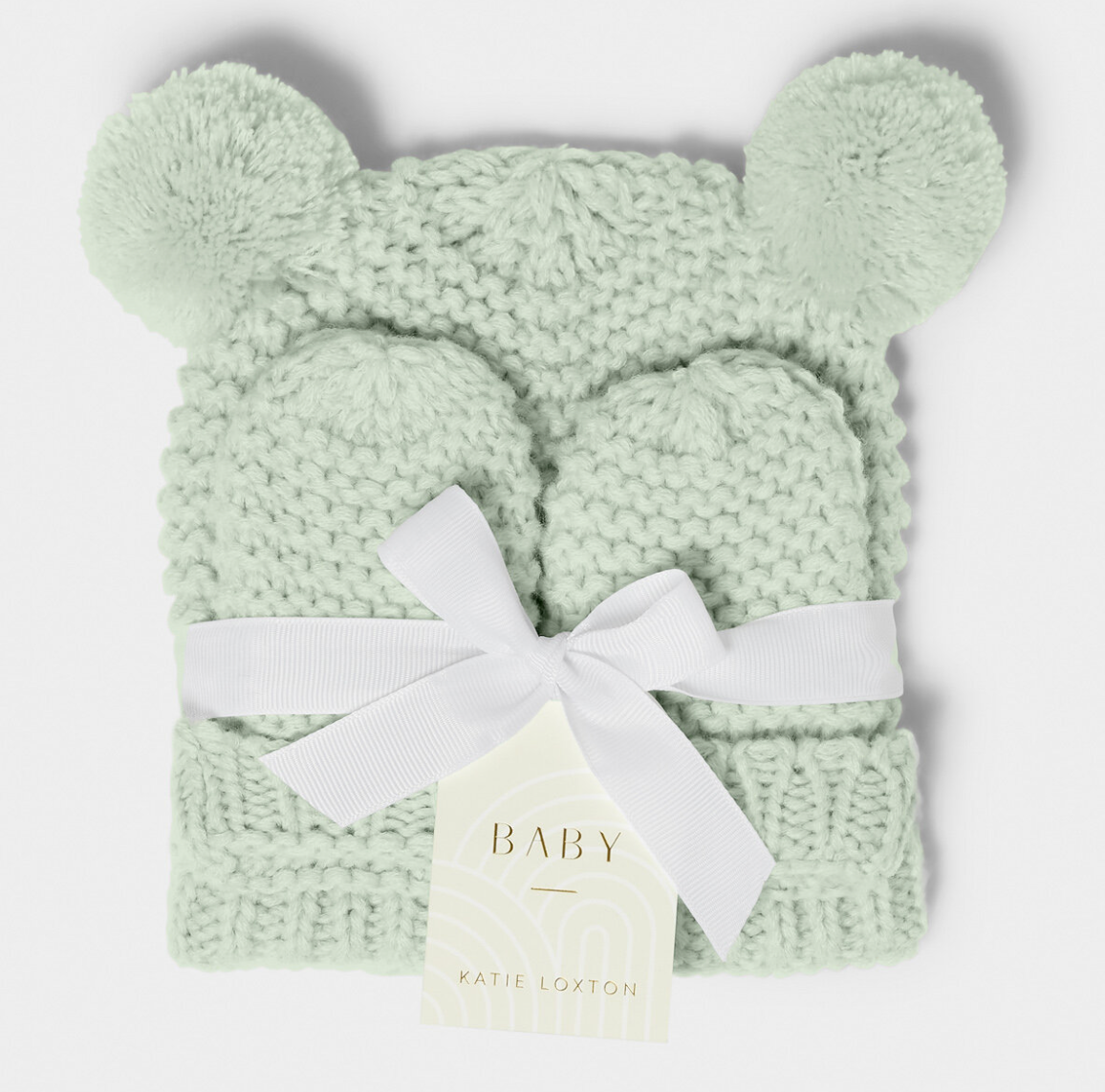 Sage Knitted Hat & Mittens Set