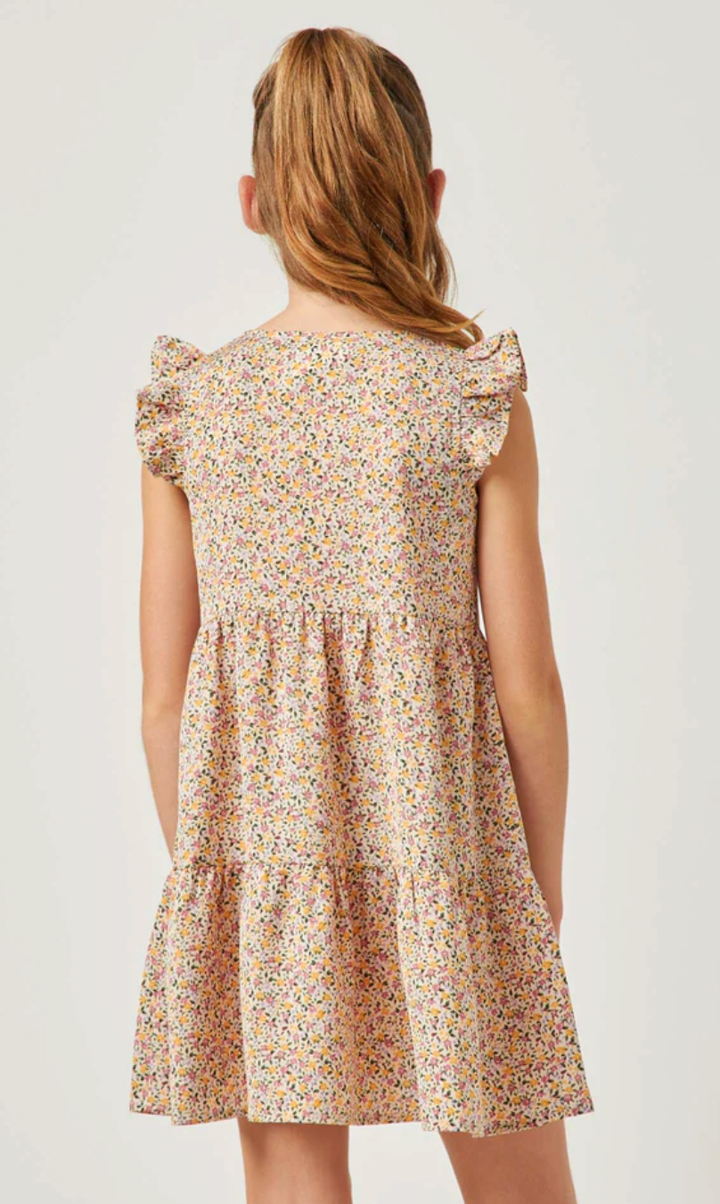 Blush Ditsy Floral Tiered Dress