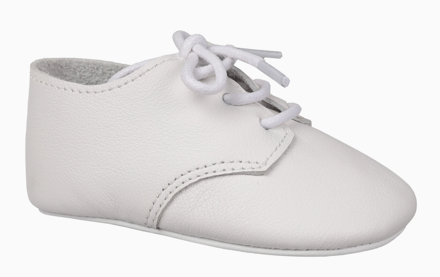 August White Leather Crib Shoes