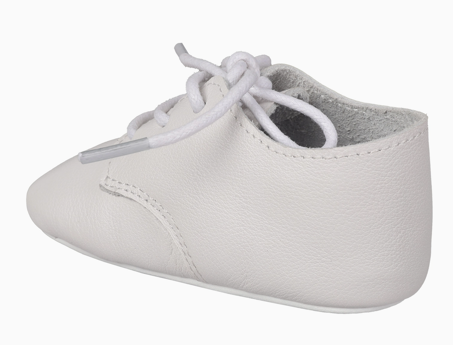 August White Leather Crib Shoes