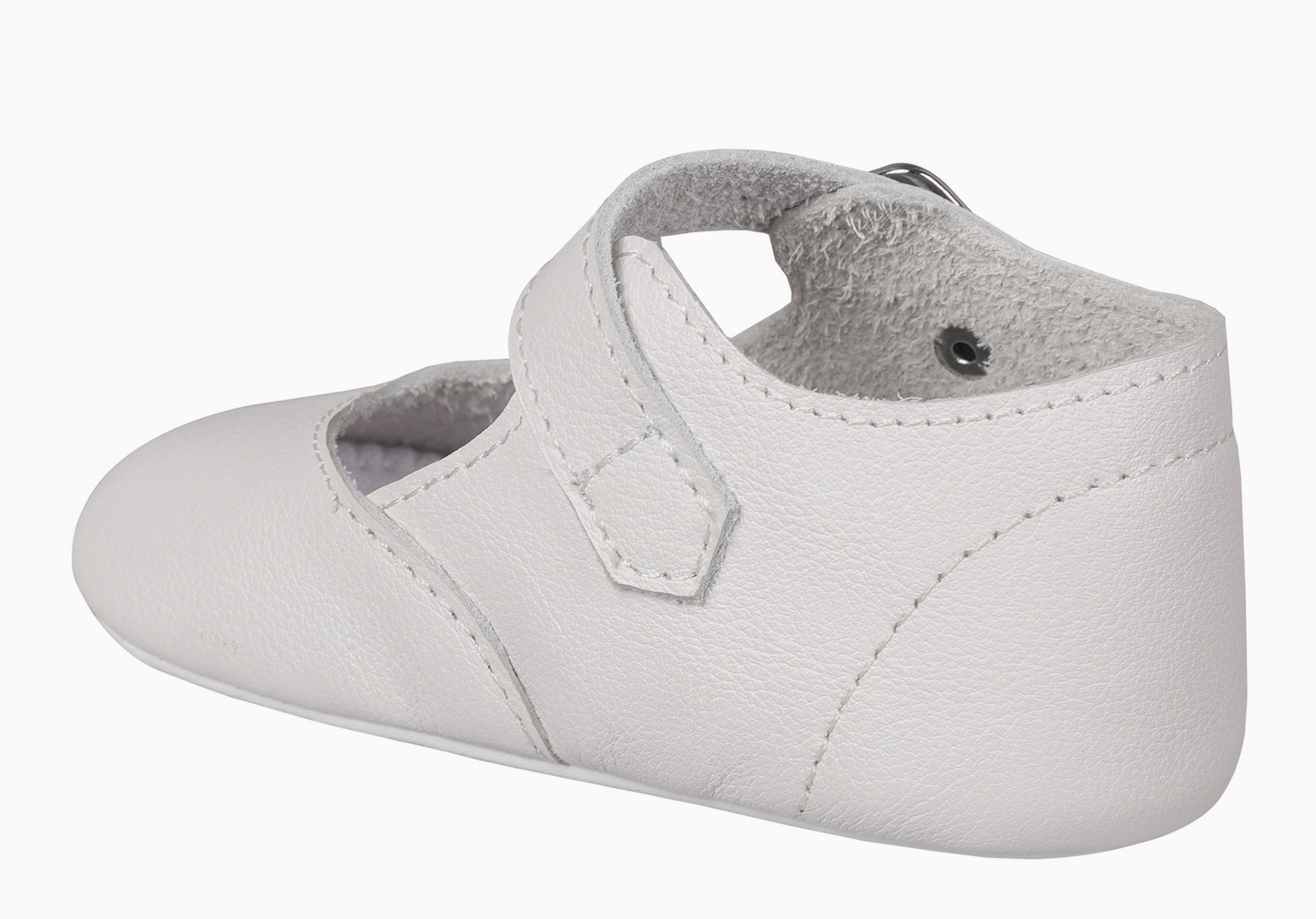 Darcy White Leather Crib Shoes