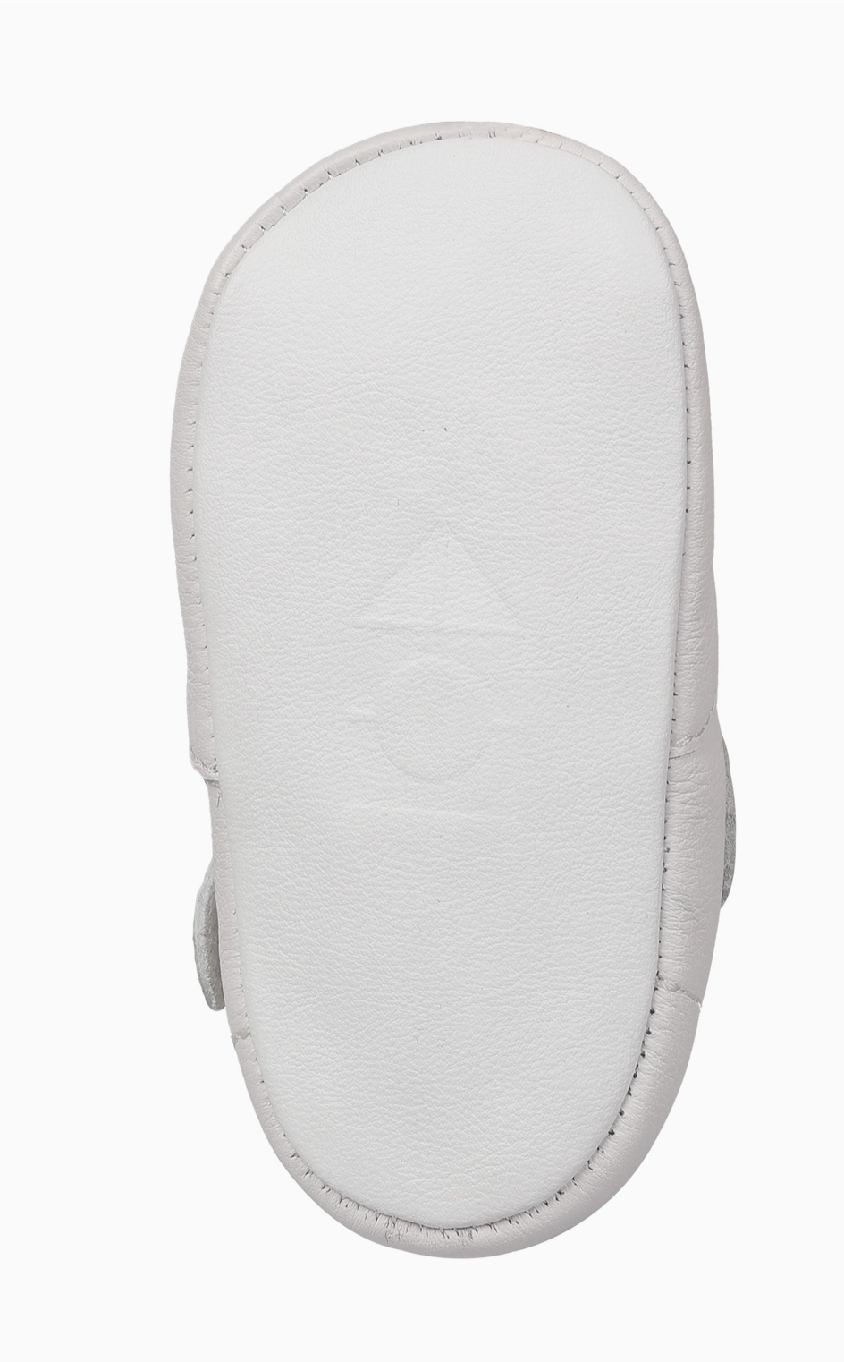 Darcy White Leather Crib Shoes