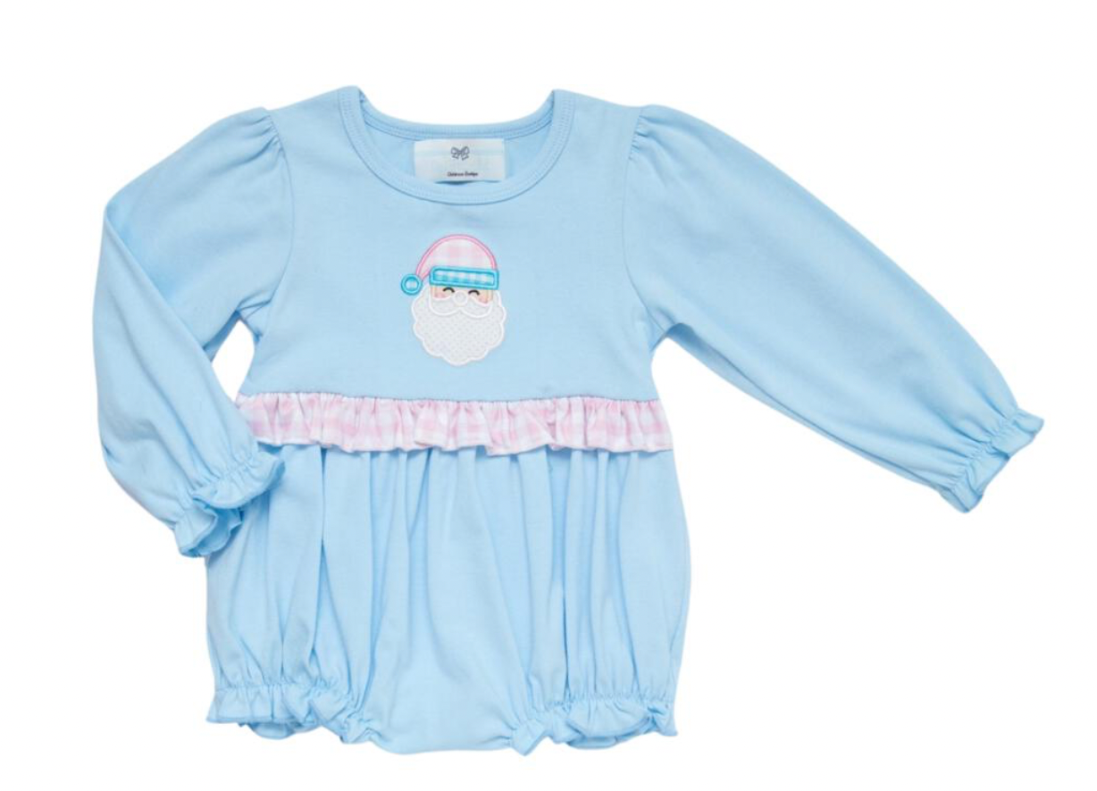 Girls Blue Santa Bubble