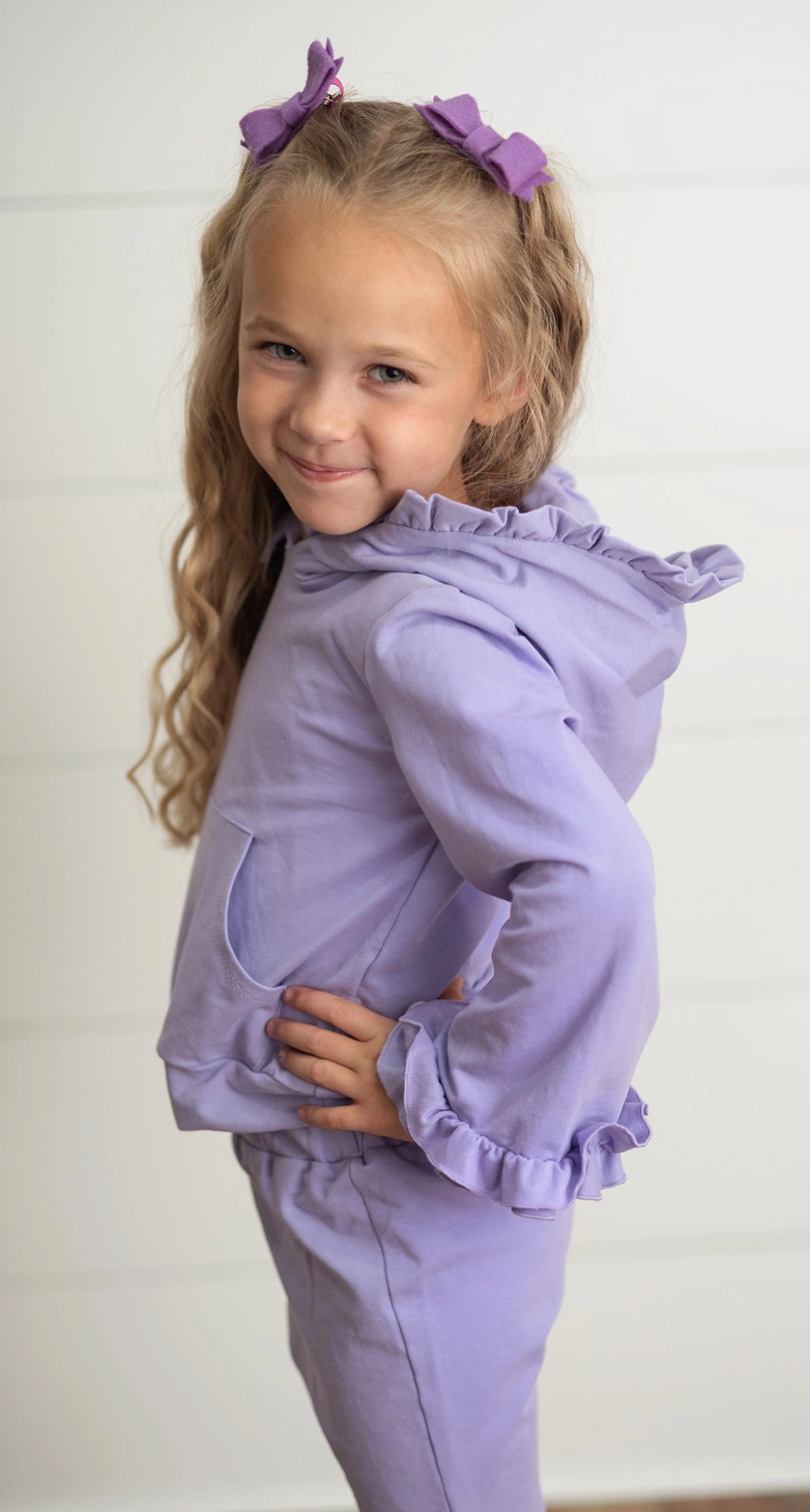 Lavender Ruffle Hoodie Set