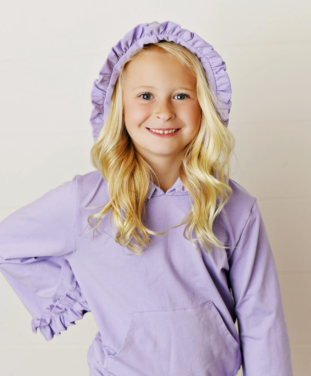 Lavender Ruffle Hoodie Set