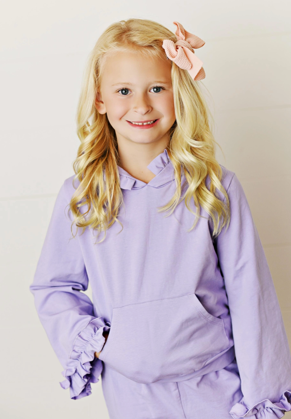 Lavender Ruffle Hoodie Set