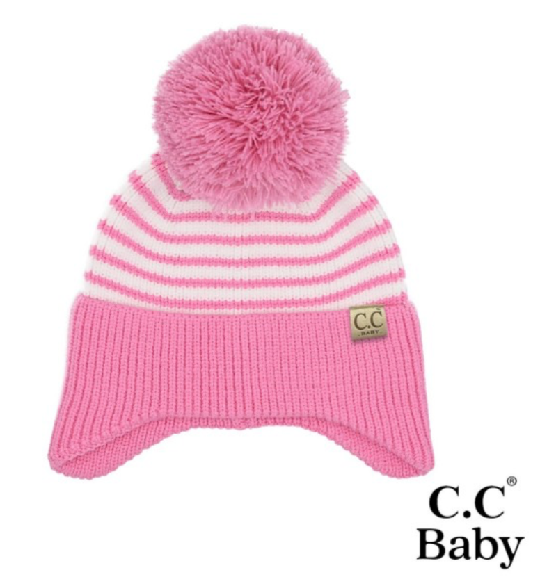 Baby Stripe Earflap Beanie