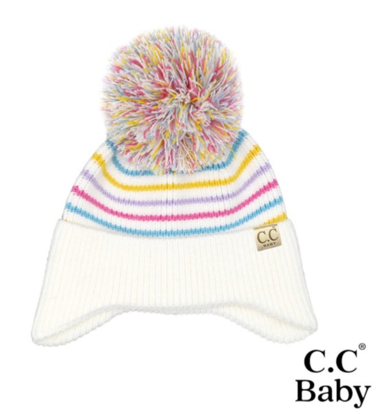 Baby Stripe Earflap Beanie