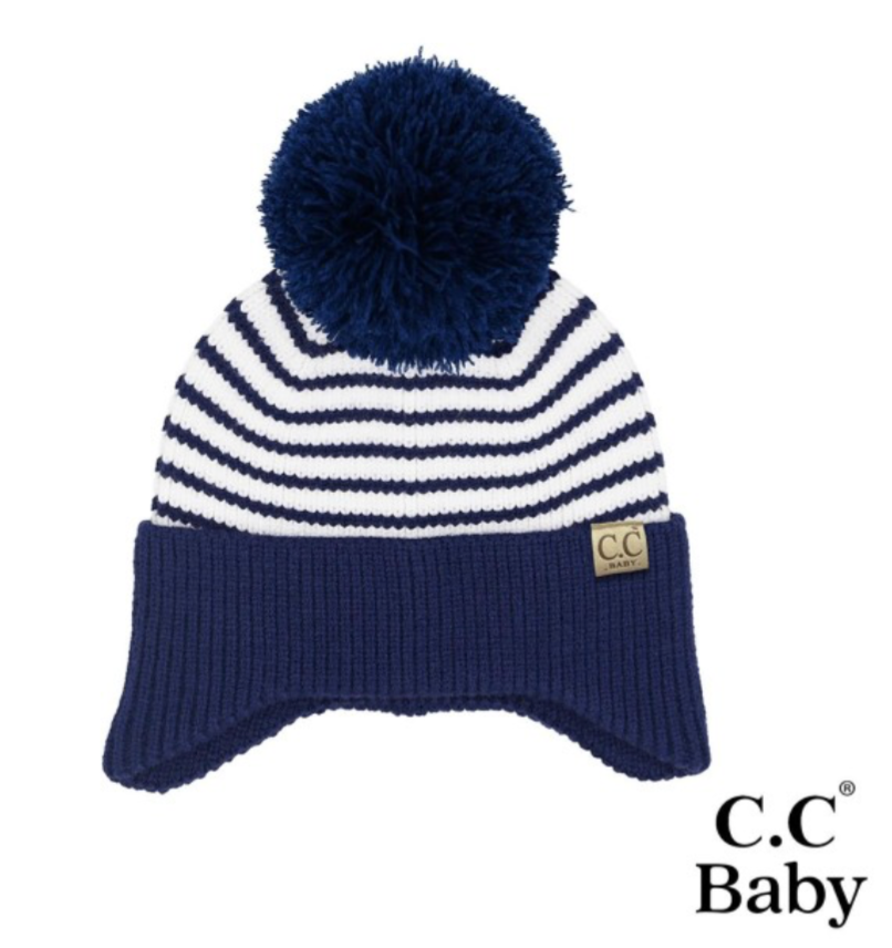 Baby Stripe Earflap Beanie