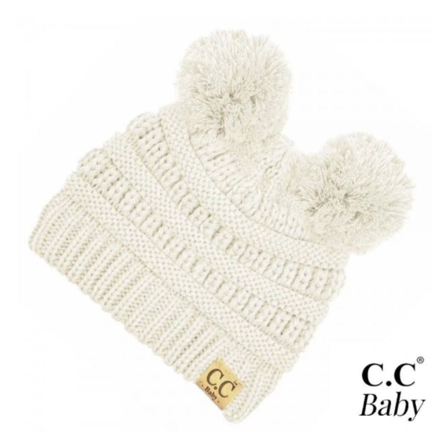 Baby Double Pom C.C Beanie